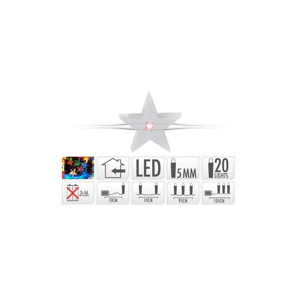 20LED MULTICOLOR BATTERIA STELLA